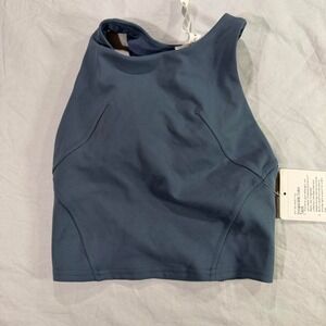 Lululemon Invigorate Train Tank Iron Blue Everlux Cropped Size 0
